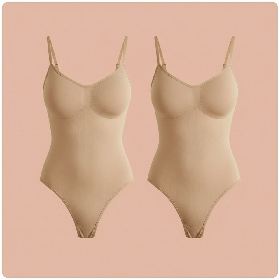 Pack de 2 unidades de body moldeador reductor (Beige)