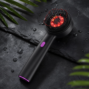 Cepillo masajeador capilar eléctrico con fototerapia LED y aplicador de sérum