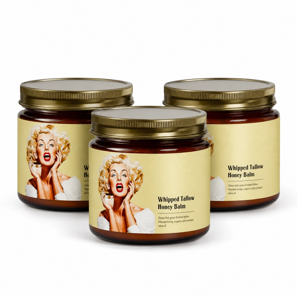 Pack de 3 unidades de bálsamo batido de sebo de vaca y miel de Manuka